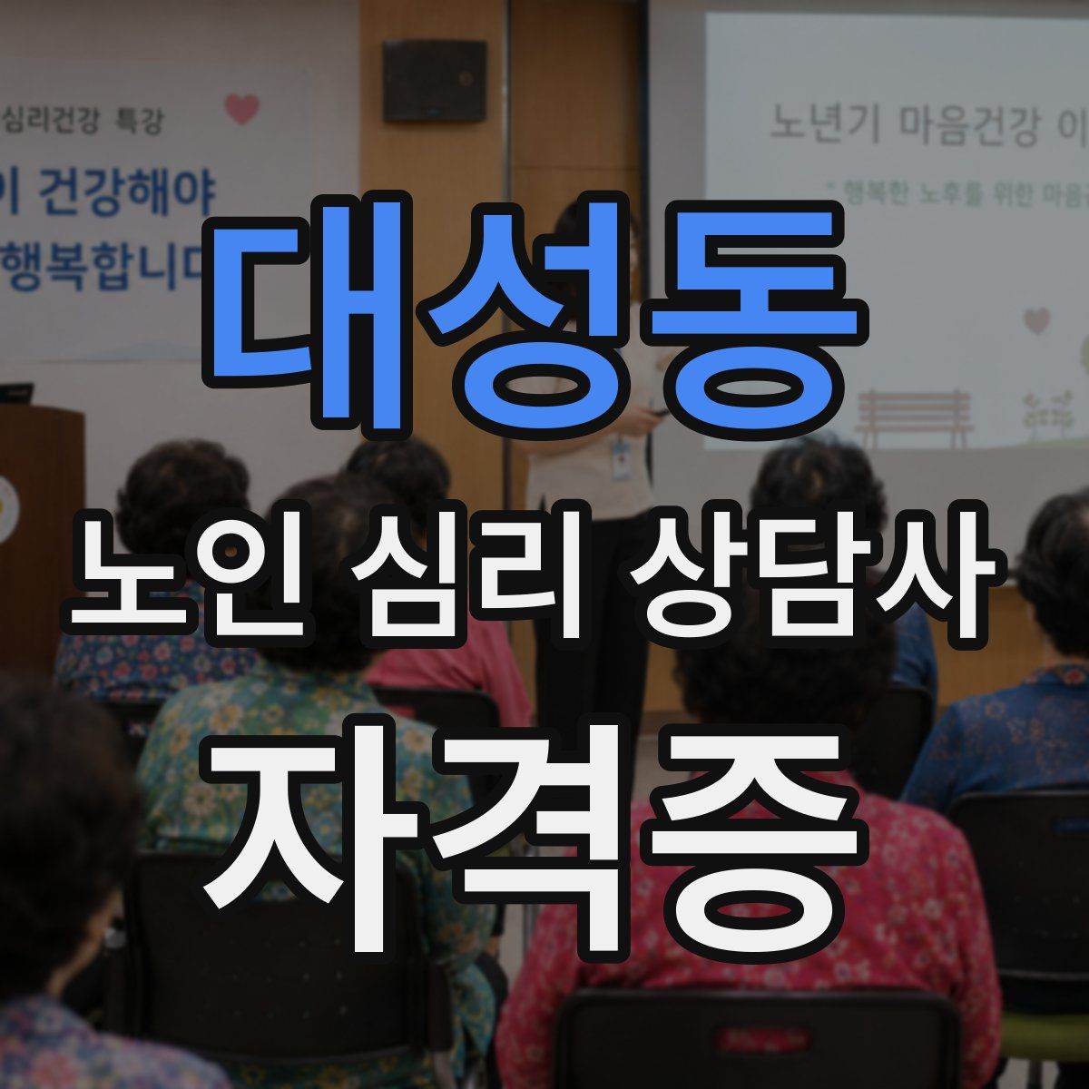 대성동 노인 심리 상담사 자격증