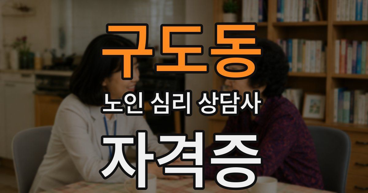 구도동 노인 심리 상담사 자격증