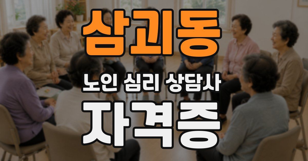 삼괴동 노인 심리 상담사 자격증