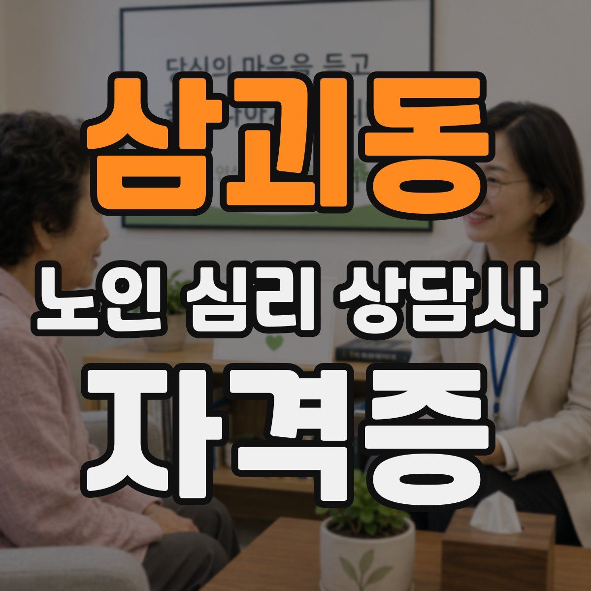삼괴동 노인 심리 상담사 자격증