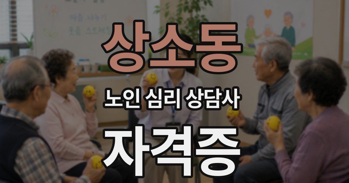 상소동 노인 심리 상담사 자격증
