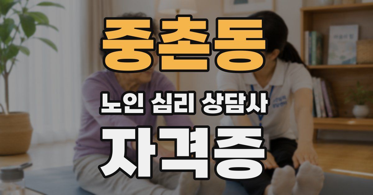 중촌동 노인 심리 상담사 자격증