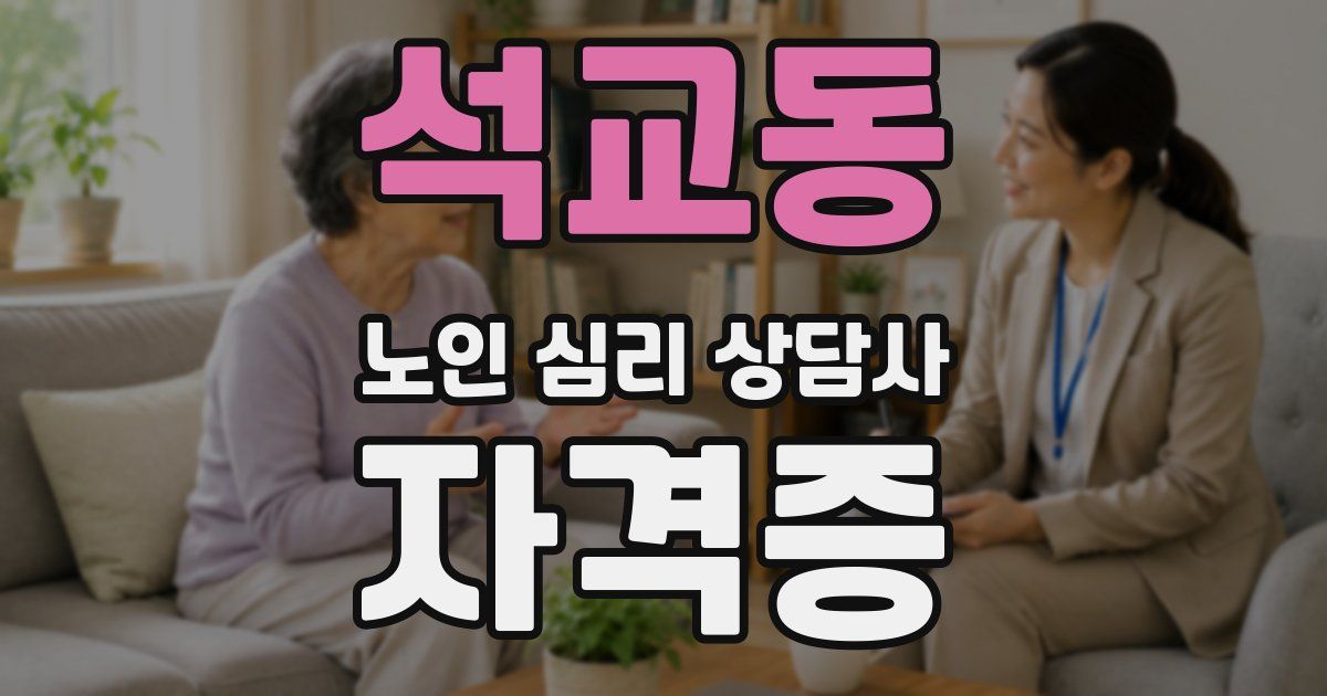 석교동 노인 심리 상담사 자격증