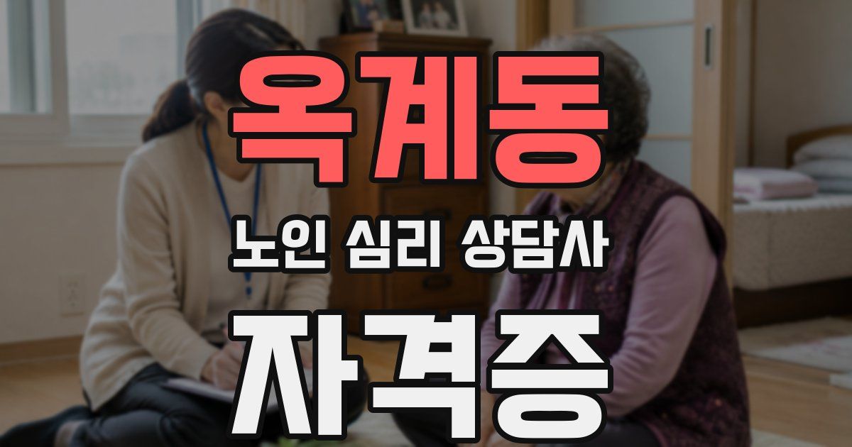 옥계동 노인 심리 상담사 자격증