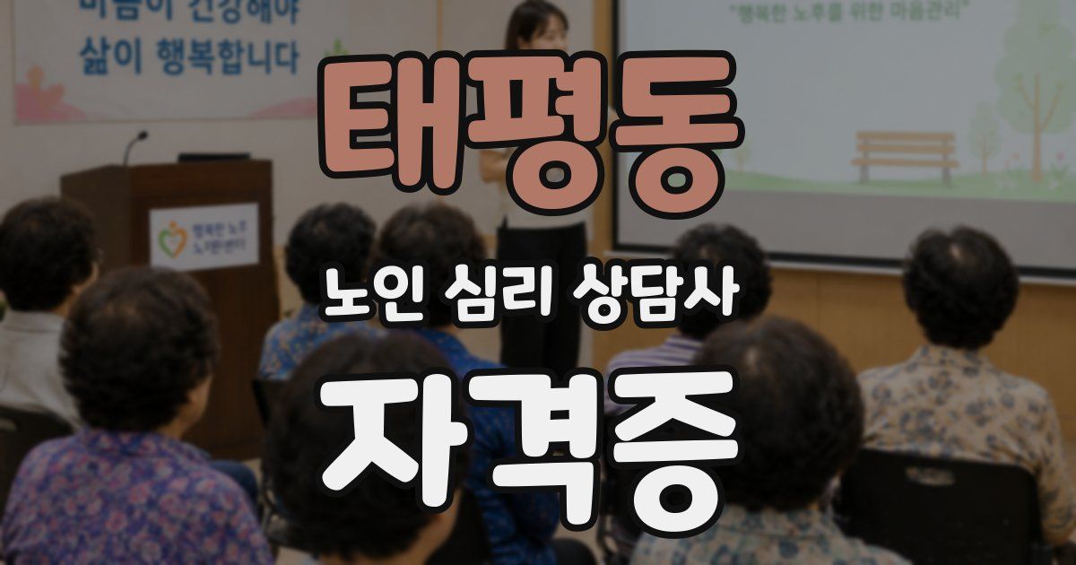 태평동 노인 심리 상담사 자격증