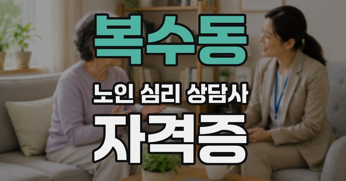 복수동 노인 심리 상담사 자격증