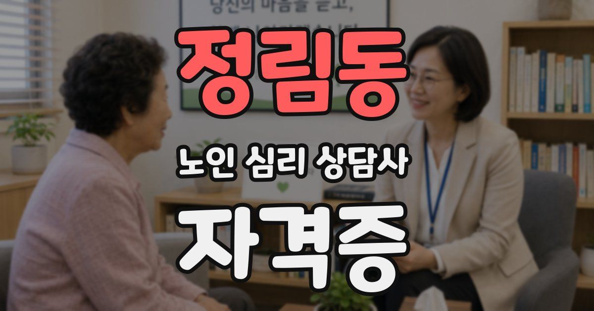 정림동 노인 심리 상담사 자격증
