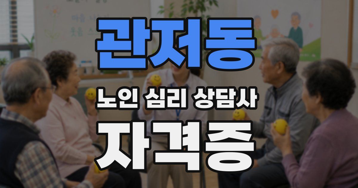 관저동 노인 심리 상담사 자격증