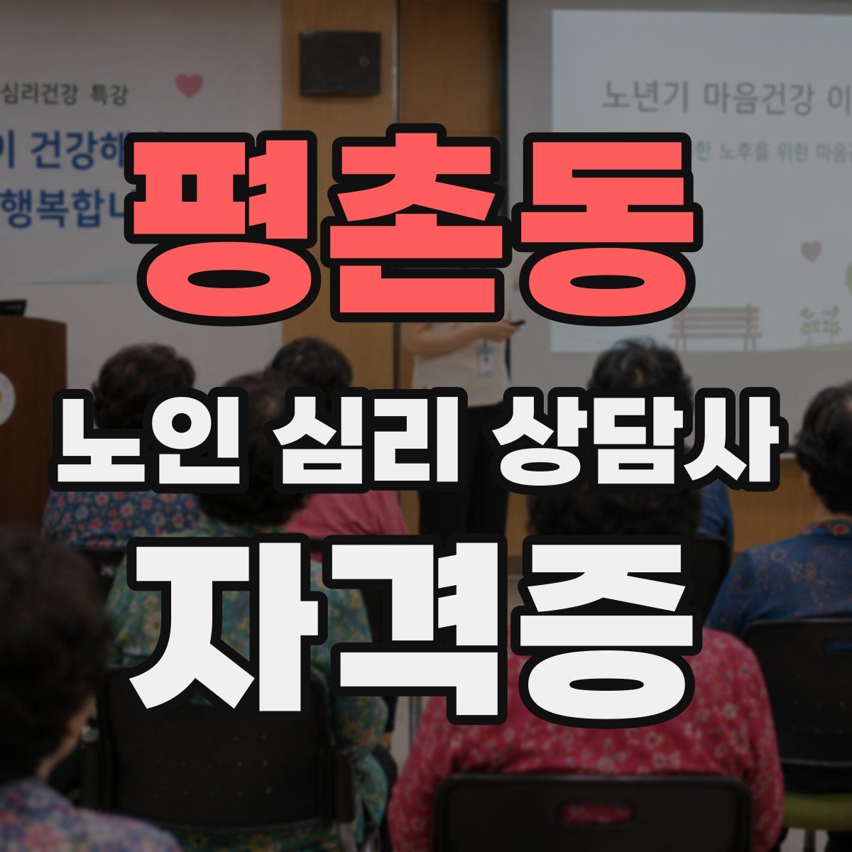 평촌동 노인 심리 상담사 자격증