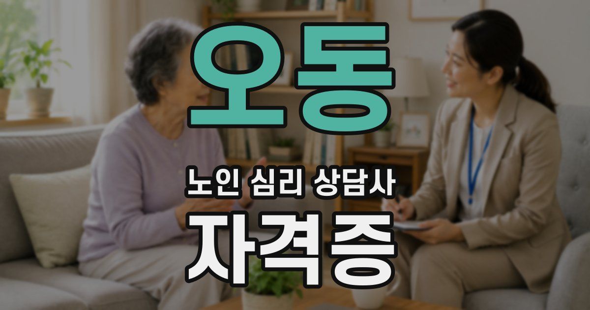 오동 노인 심리 상담사 자격증