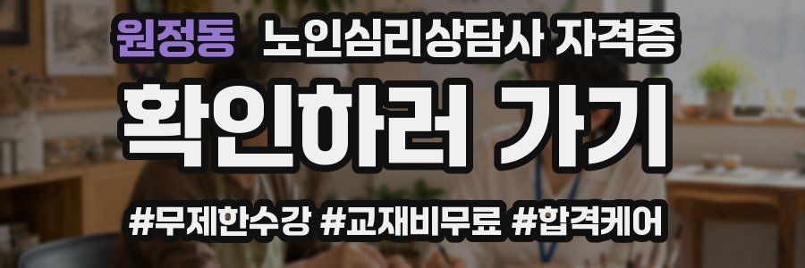 원정동 노인 심리 상담사 자격증