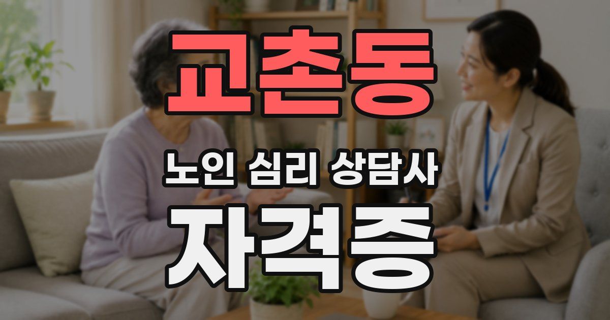 교촌동 노인 심리 상담사 자격증