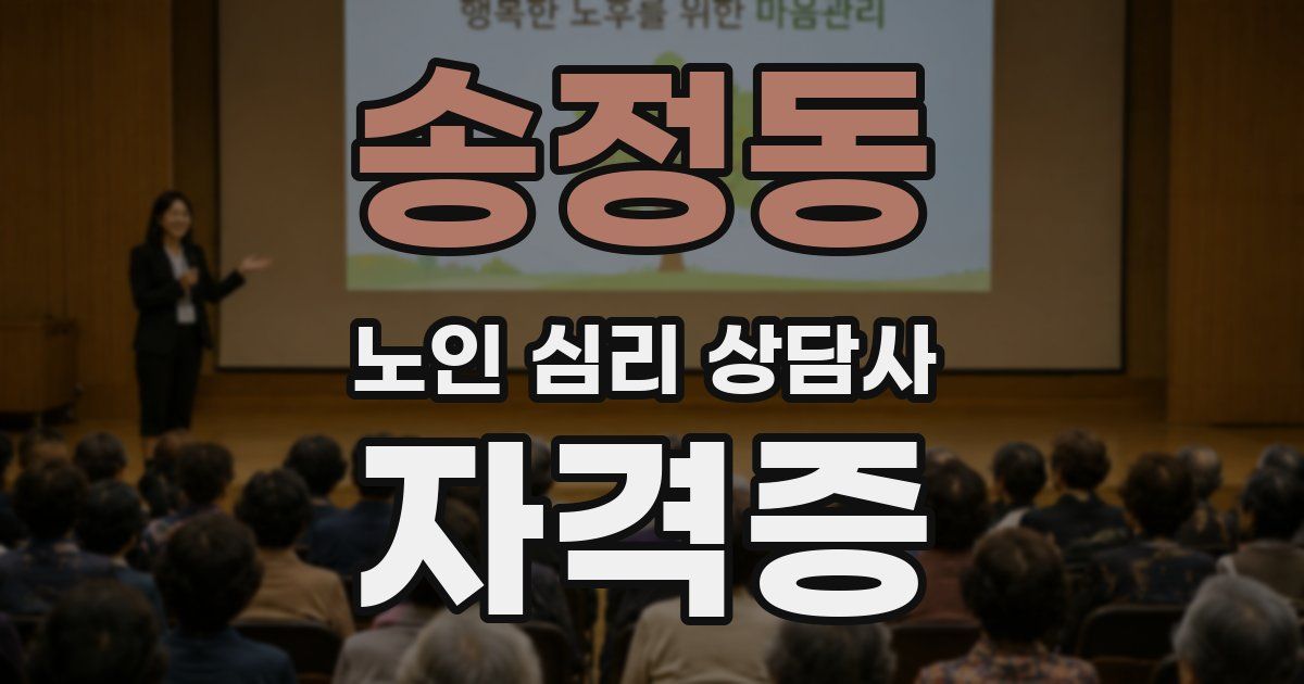 송정동 노인 심리 상담사 자격증