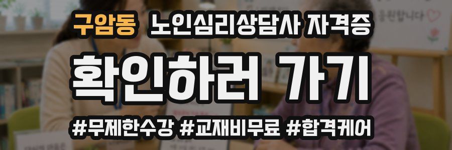 구암동 노인 심리 상담사 자격증