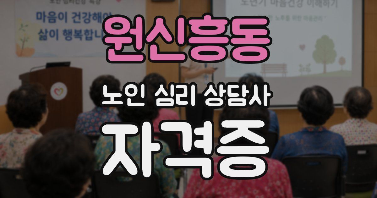 원신흥동 노인 심리 상담사 자격증