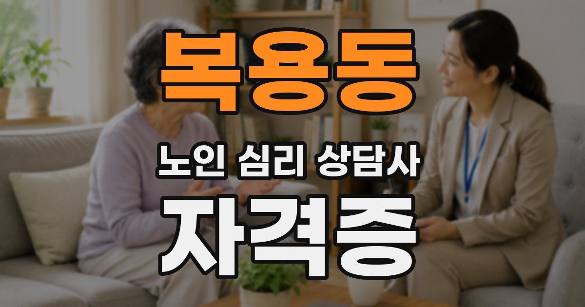복용동 노인 심리 상담사 자격증