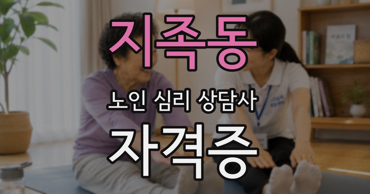 지족동 노인 심리 상담사 자격증