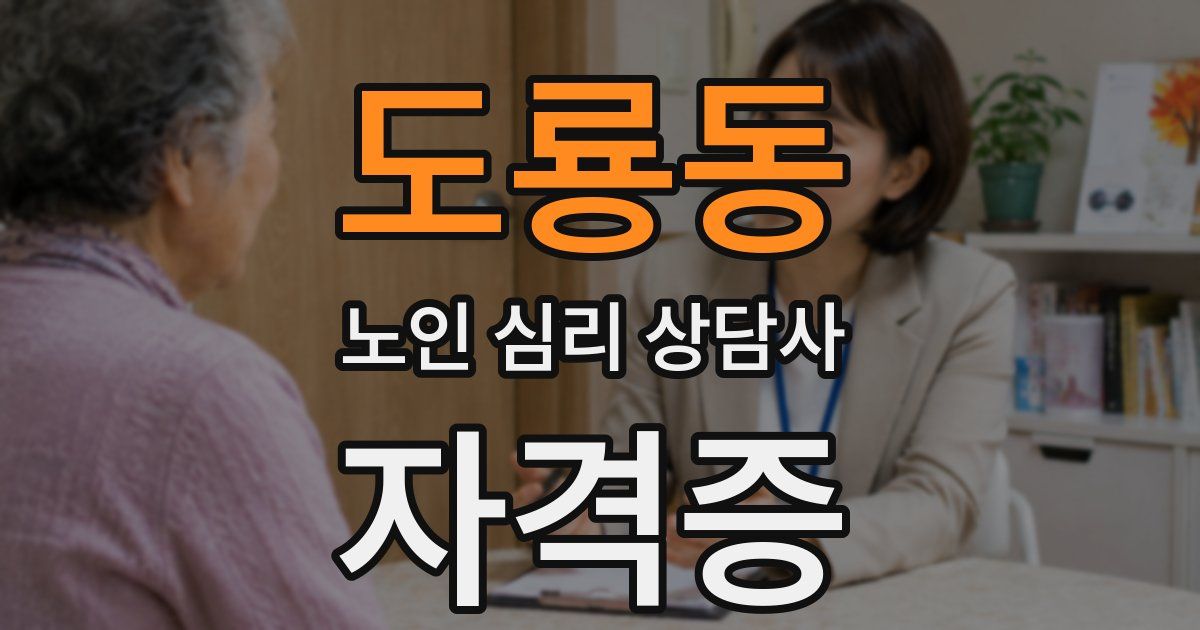 도룡동 노인 심리 상담사 자격증