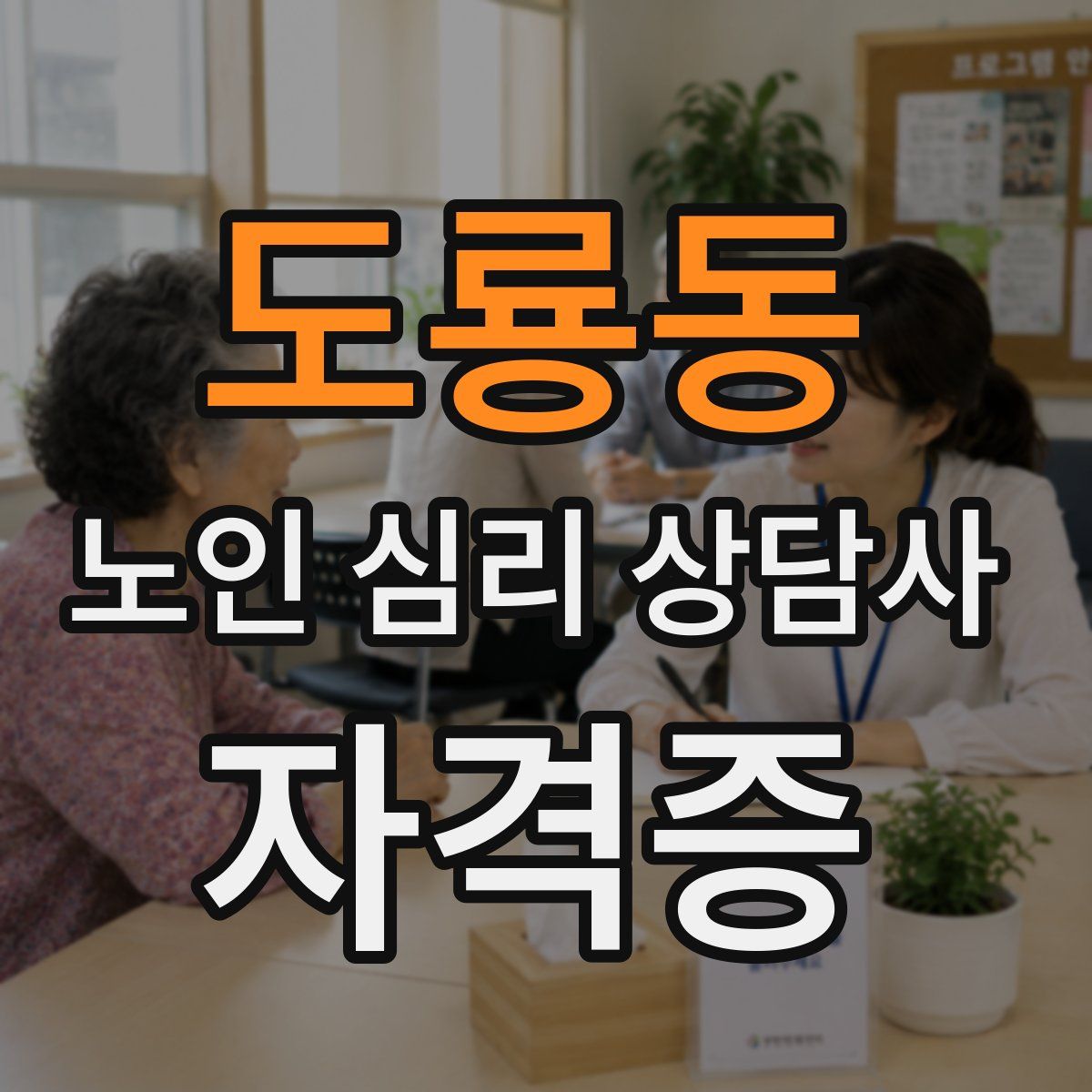 도룡동 노인 심리 상담사 자격증