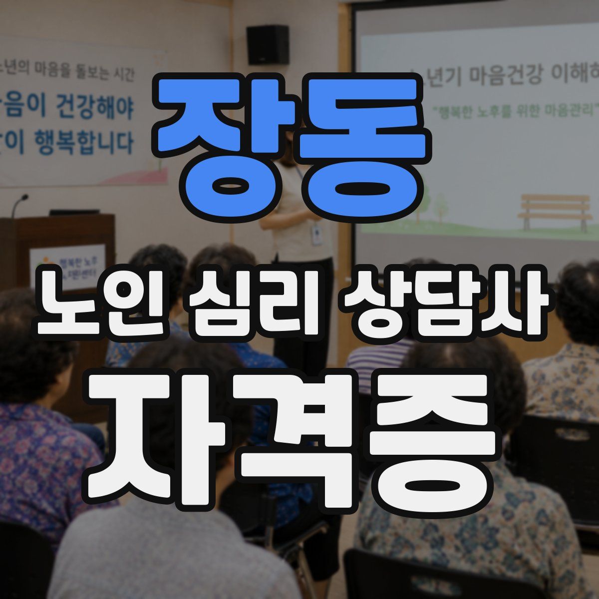 장동 노인 심리 상담사 자격증