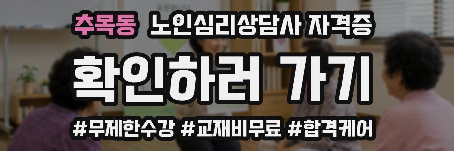 추목동 노인 심리 상담사 자격증