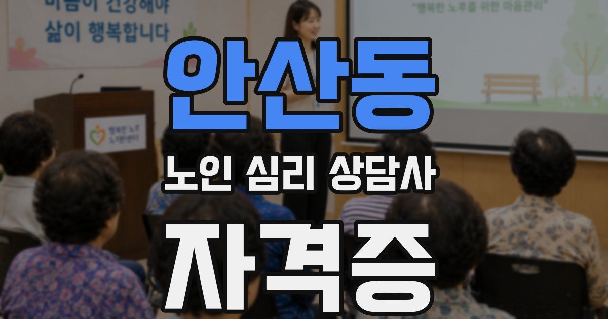 안산동 노인 심리 상담사 자격증