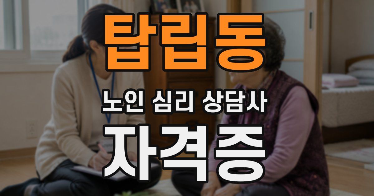 탑립동 노인 심리 상담사 자격증