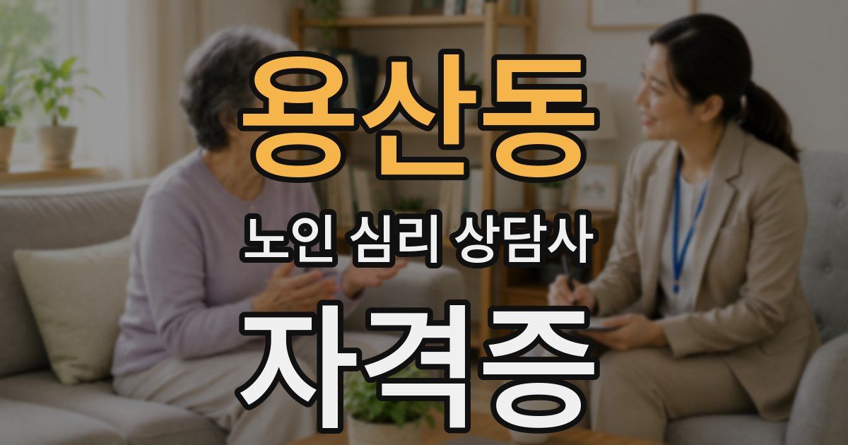 용산동 노인 심리 상담사 자격증