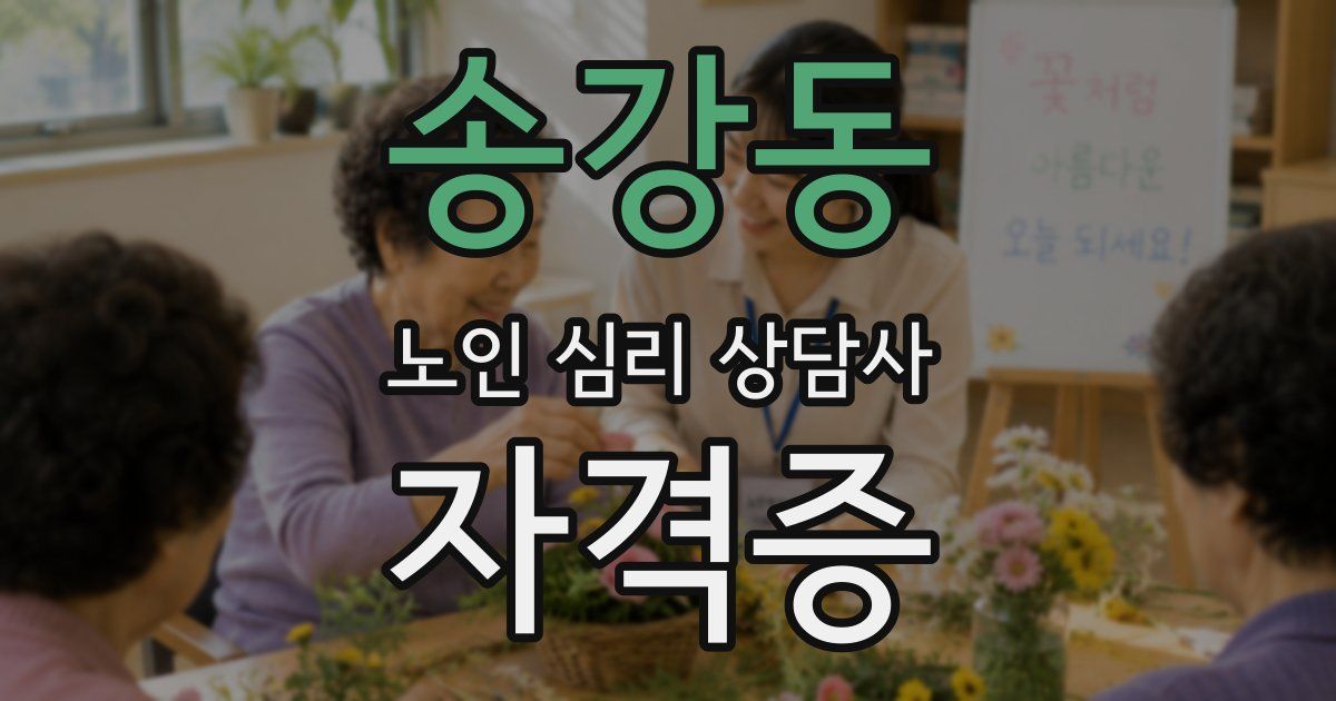 송강동 노인 심리 상담사 자격증