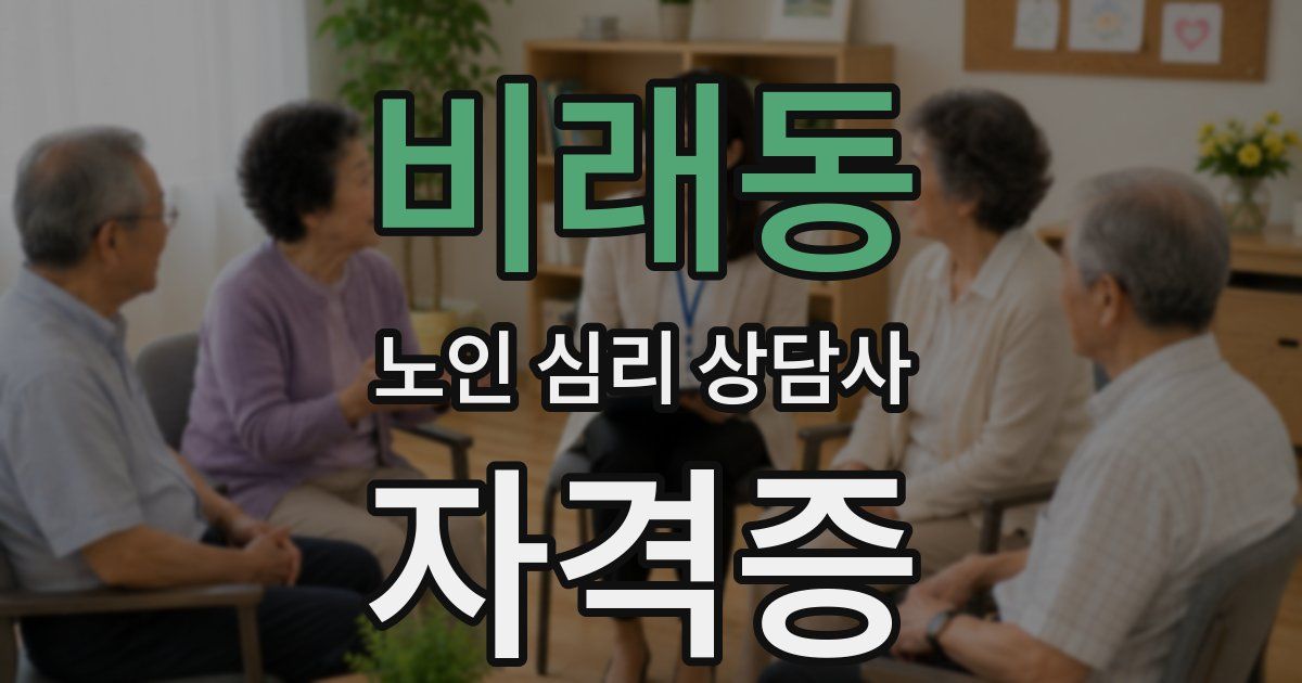 비래동 노인 심리 상담사 자격증