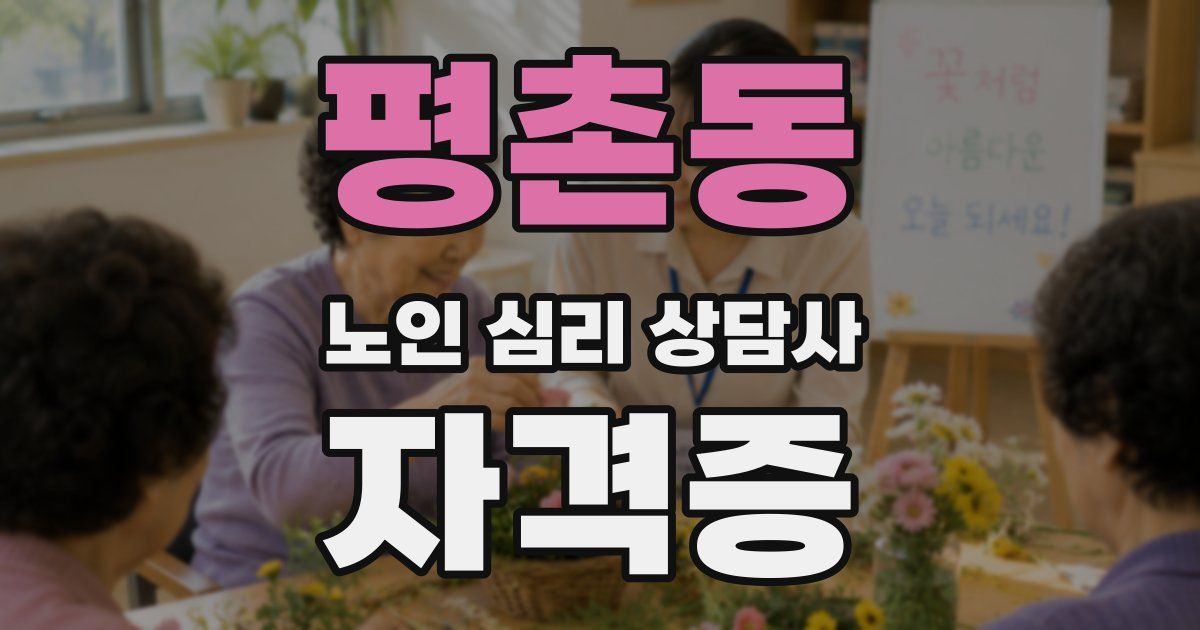 평촌동 노인 심리 상담사 자격증