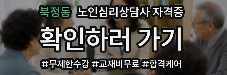 북정동 노인 심리 상담사 자격증