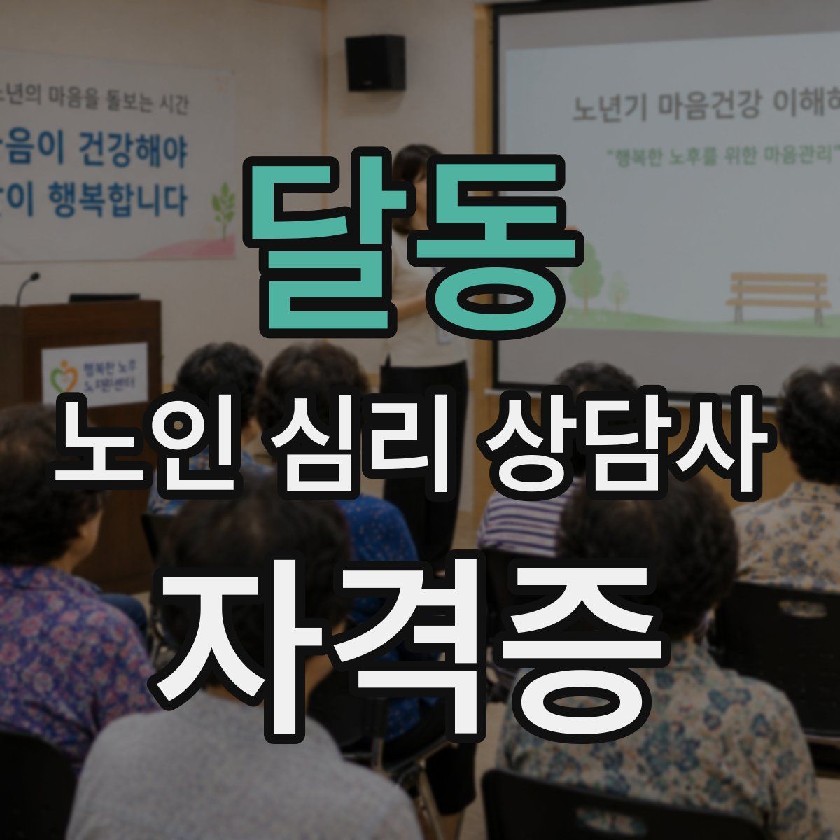 달동 노인 심리 상담사 자격증