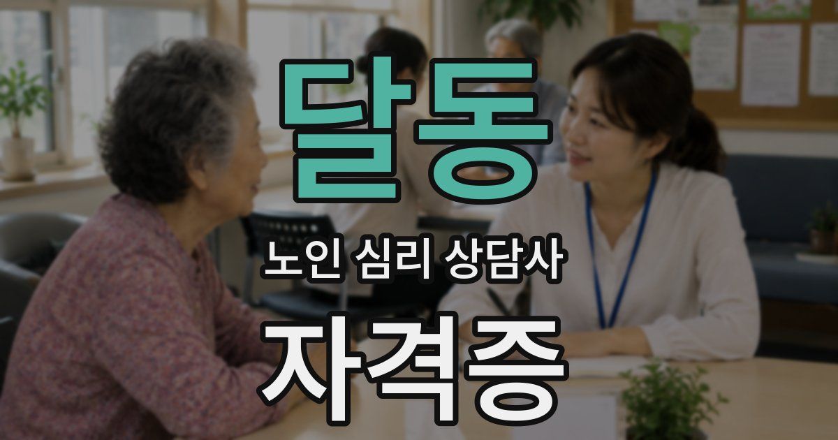 달동 노인 심리 상담사 자격증