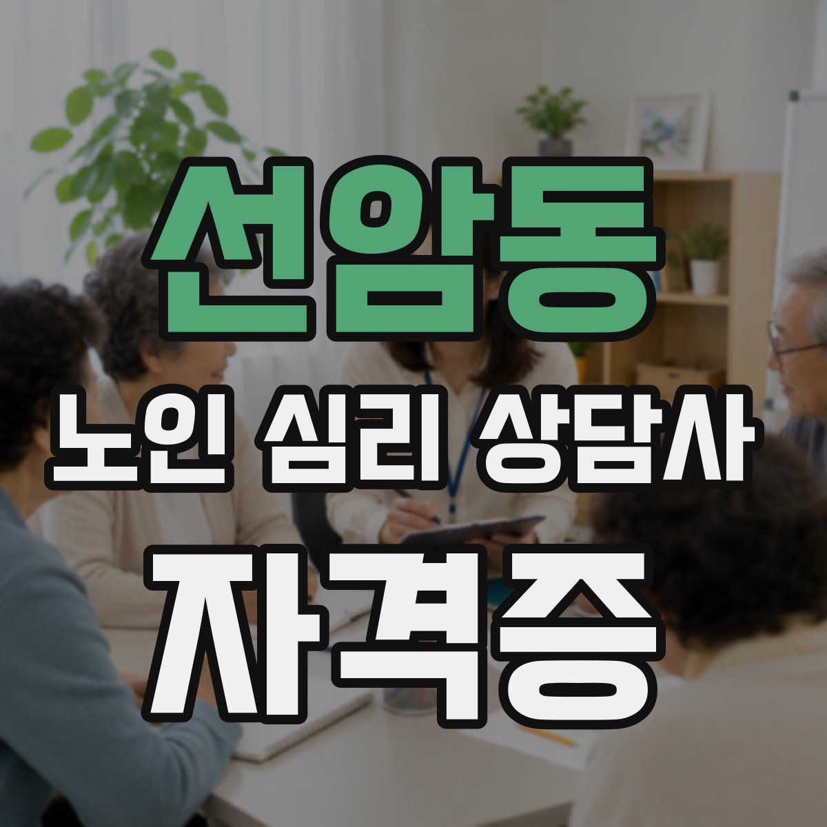 선암동 노인 심리 상담사 자격증