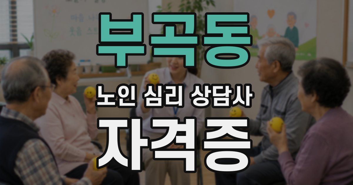 부곡동 노인 심리 상담사 자격증