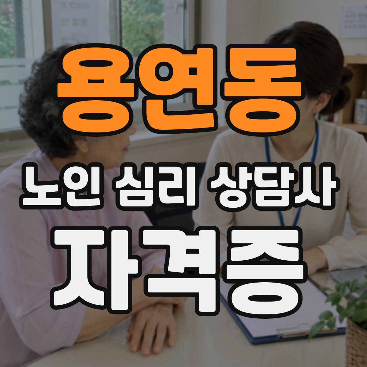 용연동 노인 심리 상담사 자격증