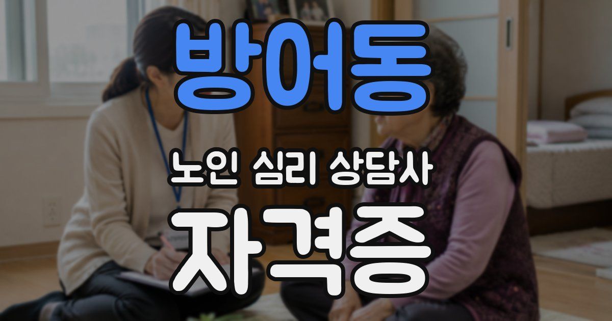 방어동 노인 심리 상담사 자격증