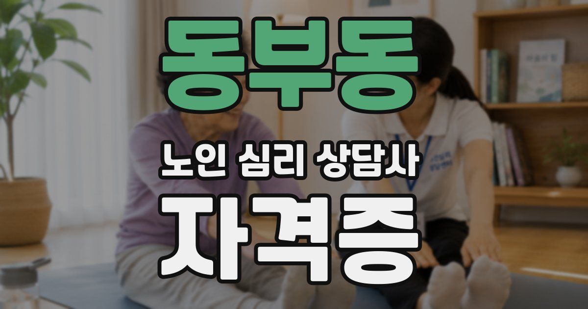 동부동 노인 심리 상담사 자격증