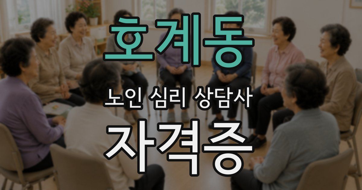 호계동 노인 심리 상담사 자격증