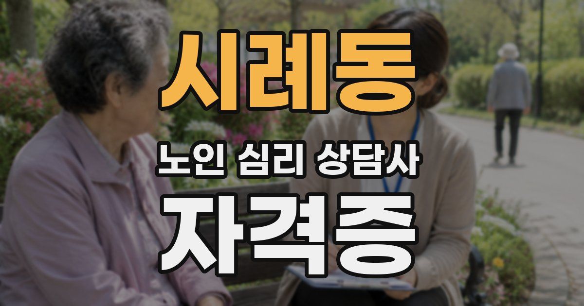 시례동 노인 심리 상담사 자격증