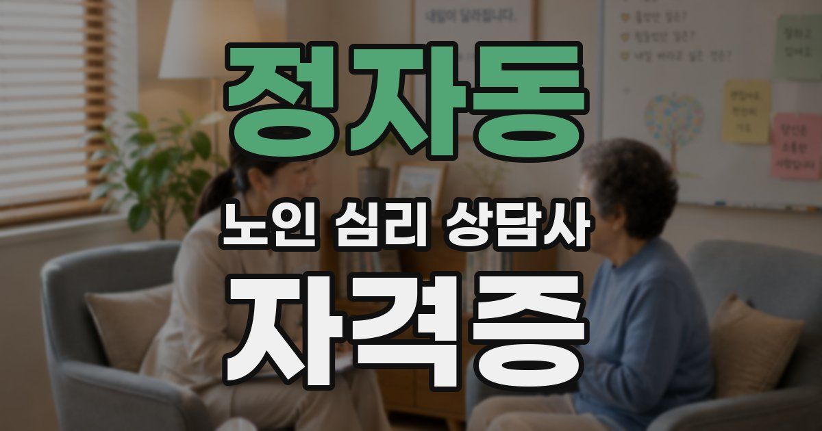 정자동 노인 심리 상담사 자격증