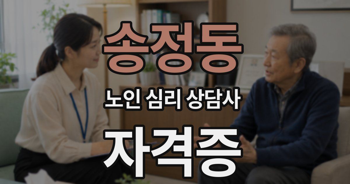 송정동 노인 심리 상담사 자격증