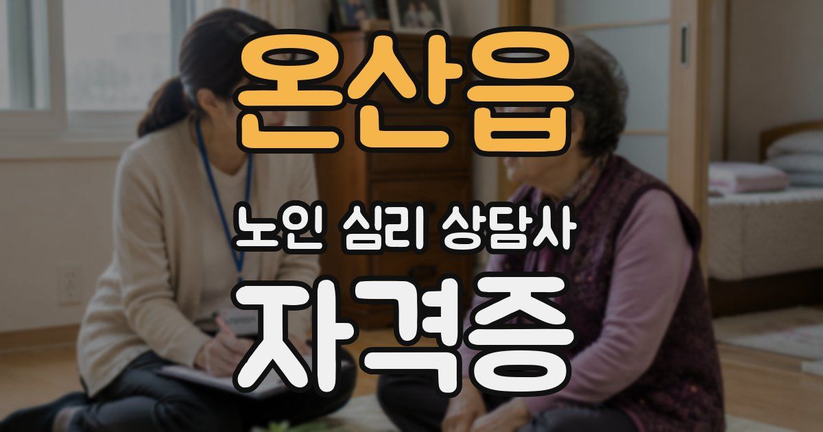 온산읍 노인 심리 상담사 자격증