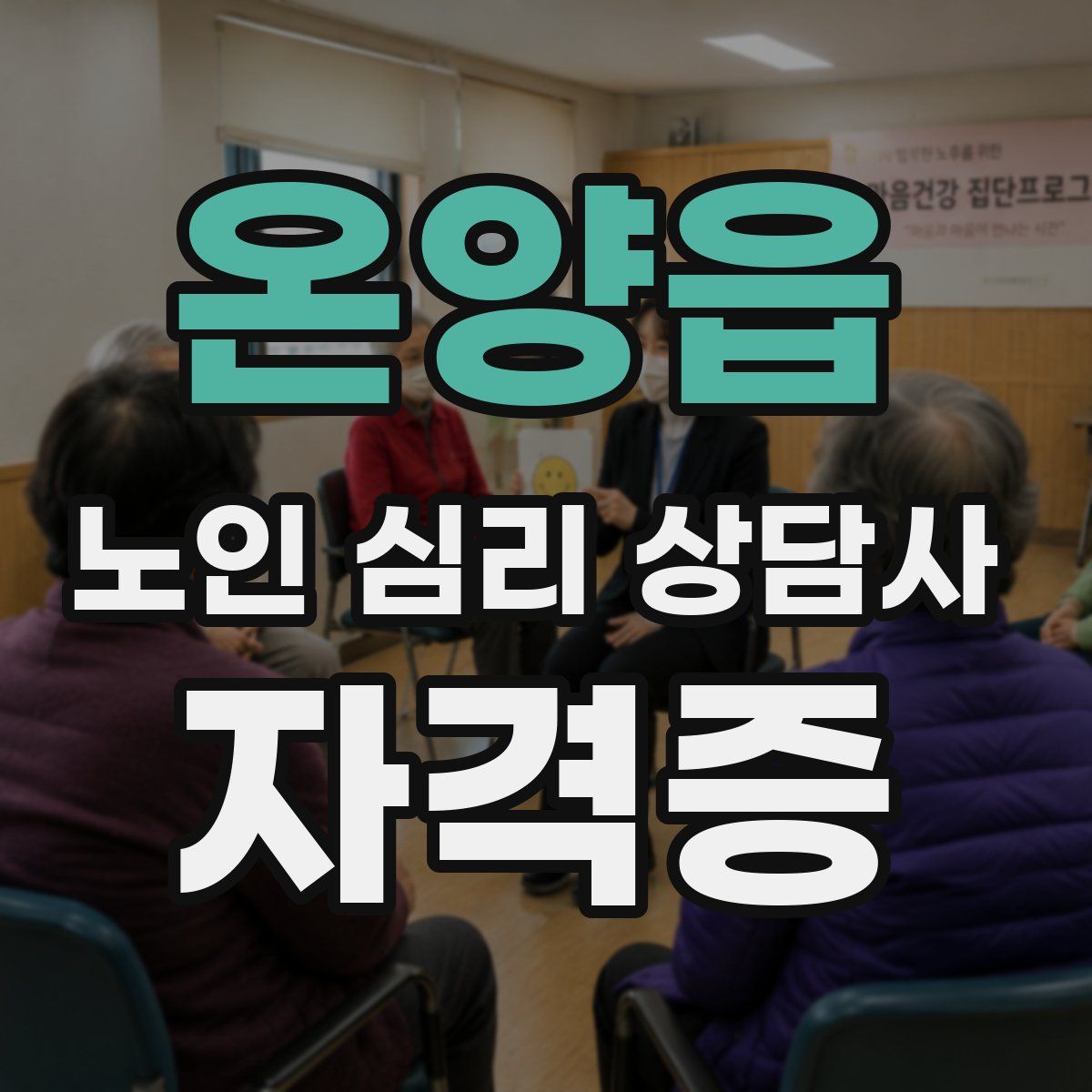 온양읍 노인 심리 상담사 자격증