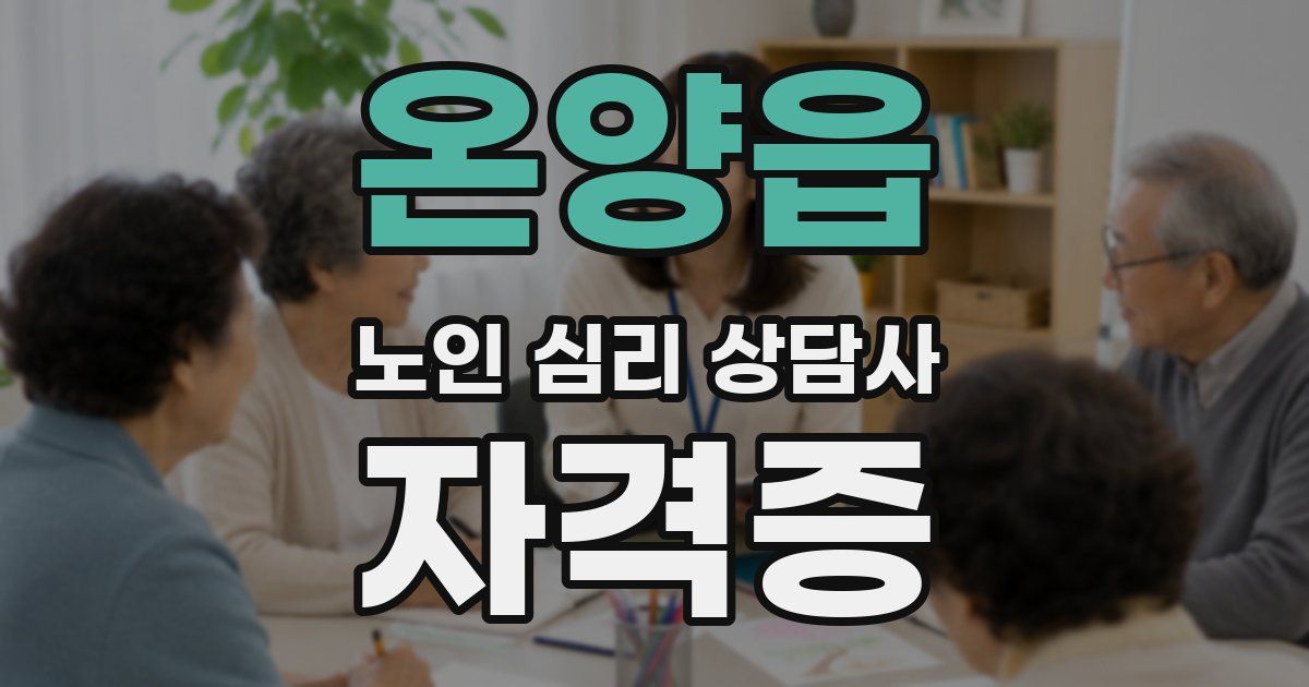 온양읍 노인 심리 상담사 자격증