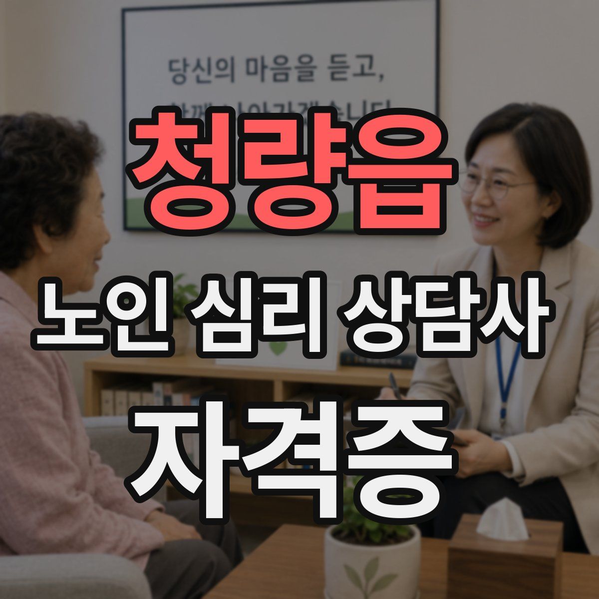 청량읍 노인 심리 상담사 자격증