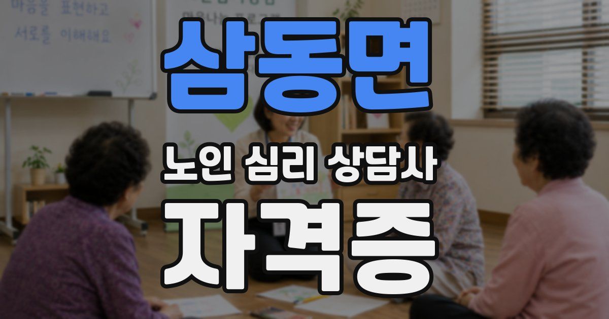 삼동면 노인 심리 상담사 자격증