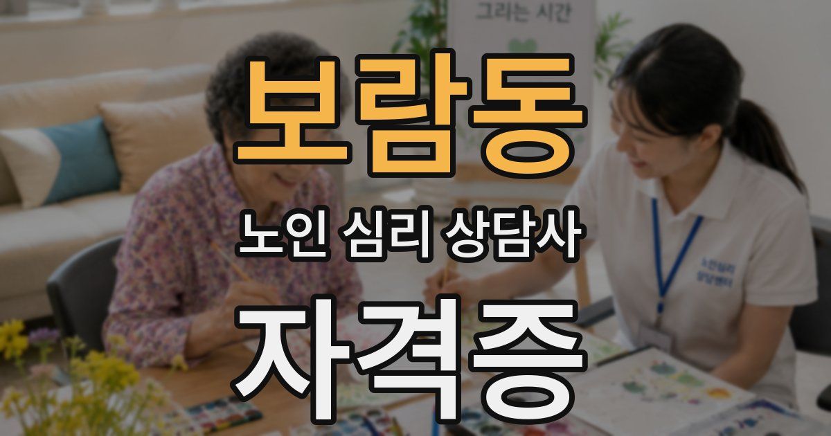 보람동 노인 심리 상담사 자격증