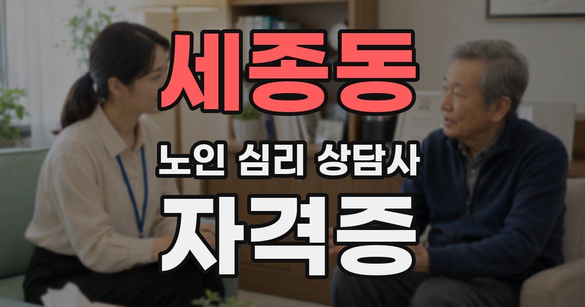 세종동 노인 심리 상담사 자격증